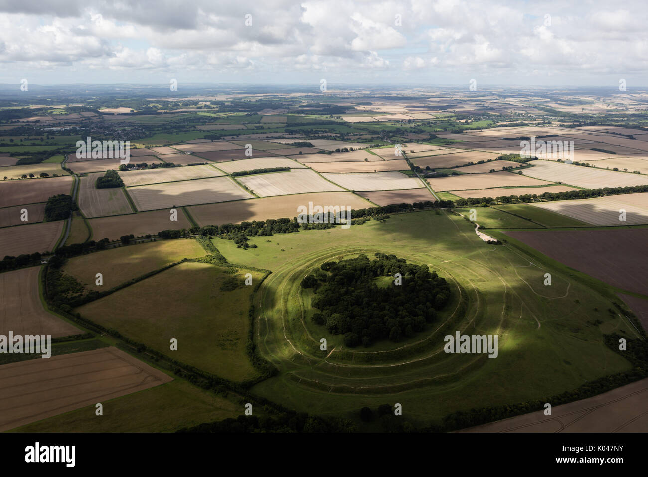 Une photographie aérienne d'une colline Fort dans le sud de l'Angleterre Banque D'Images