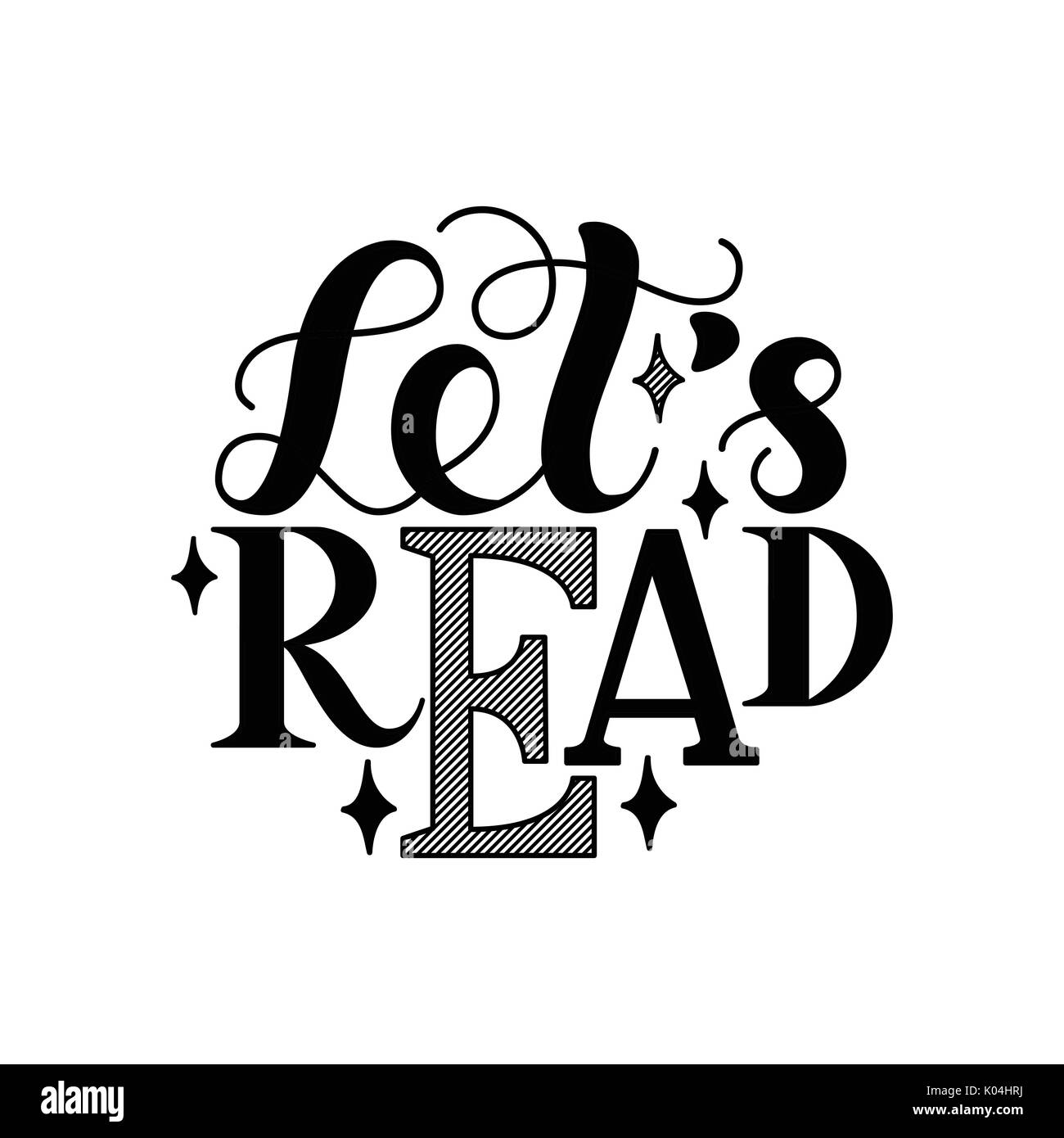 Lisons. Inspiration et motivation de prix. Lettrage d'encre peinte à la main. Côté lettrage et typographie personnalisée pour vos conceptions pour l'impression, poste Illustration de Vecteur