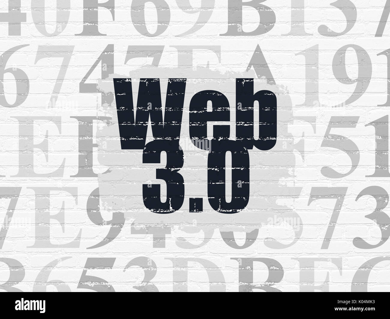 Concept de développement Web : Web 3.0 sur wall background Banque D'Images