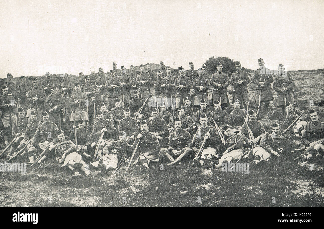 Le Black Watch en service actif kit, WW1 Banque D'Images