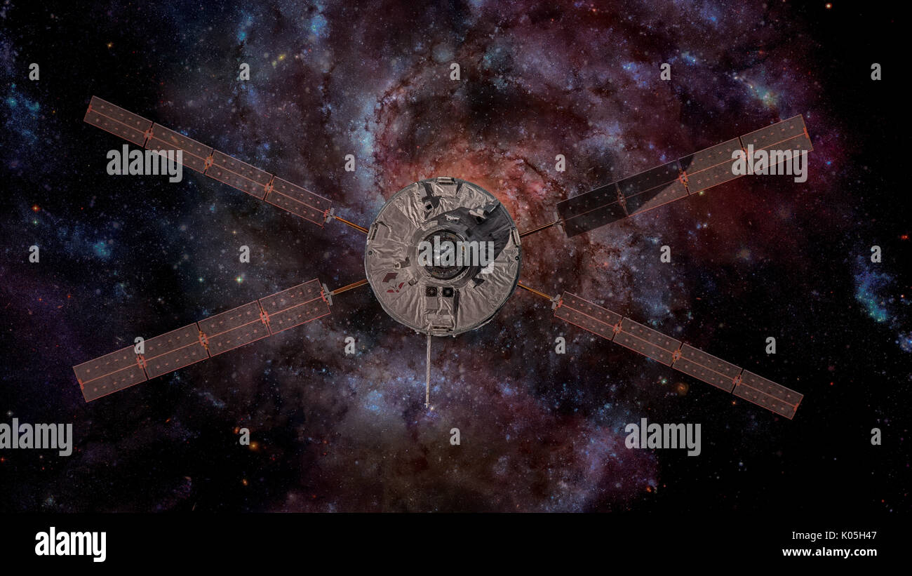 L'Agence spatiale européenne d'Automated Transfer Vehicle-4 s'approche de la Station spatiale internationale. Banque D'Images