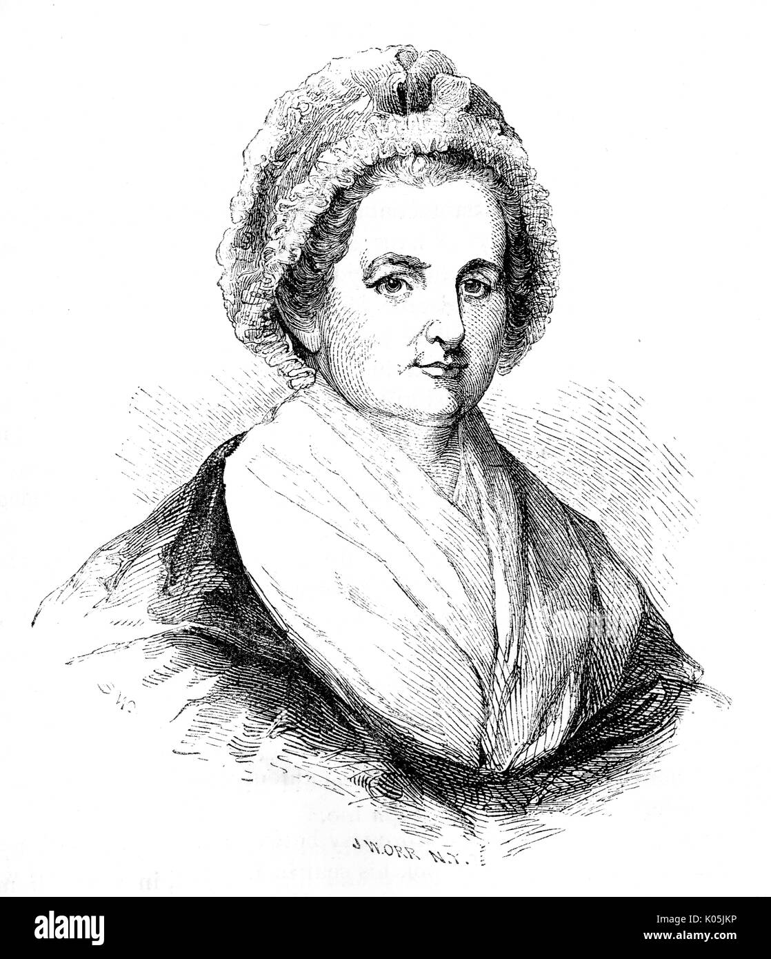 Martha Washington (1732 - 1802) Épouse du premier président de l'United States Date : Banque D'Images