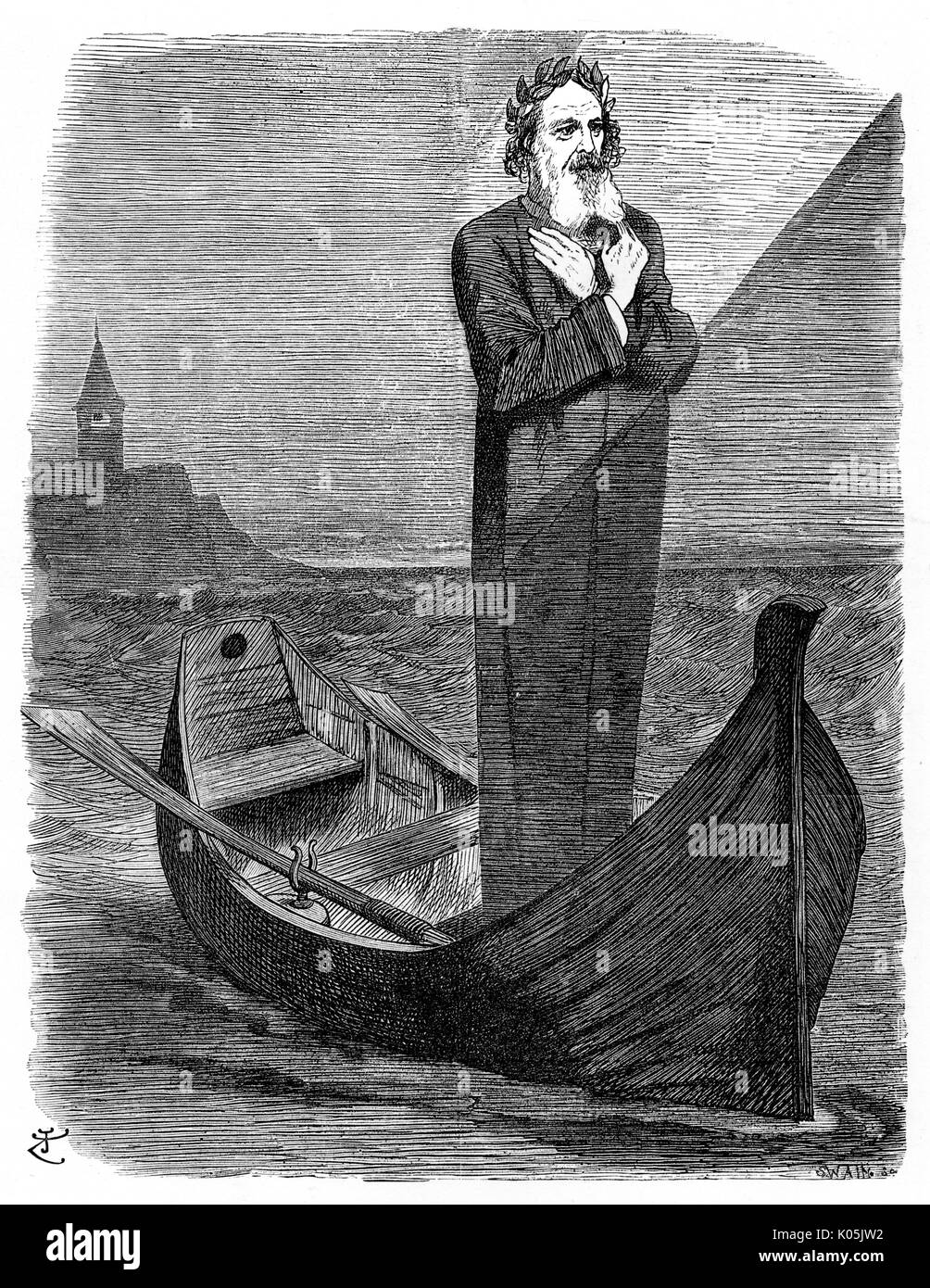 Seigneur Tennyson D Alfred 1809 12 Le Poete Officiel Franchit La Barre Une Citation D Un De Ses Propres Poemes Symbolisant La Mort Date 12 Photo Stock Alamy