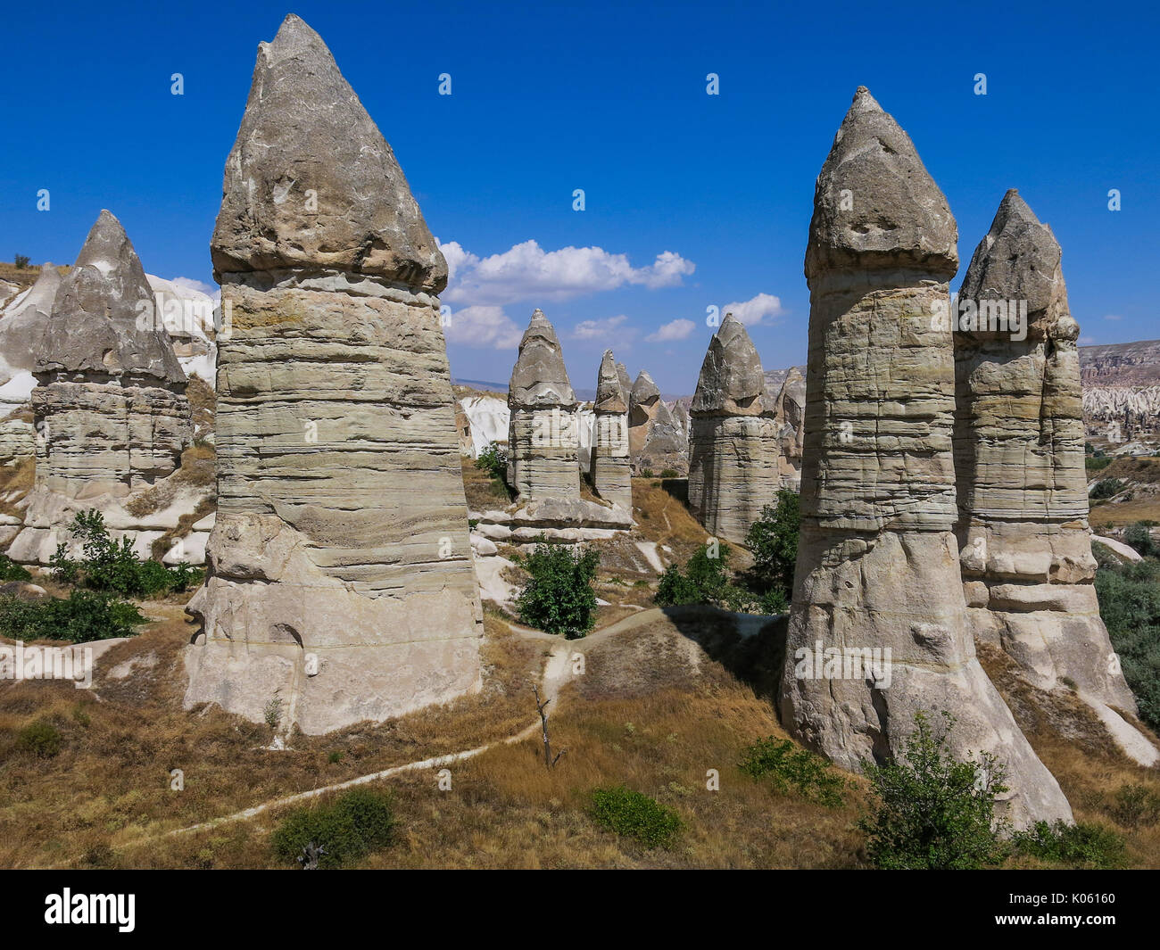 Rock formations dans la vallée de l'amour, la Cappadoce Banque D'Images
