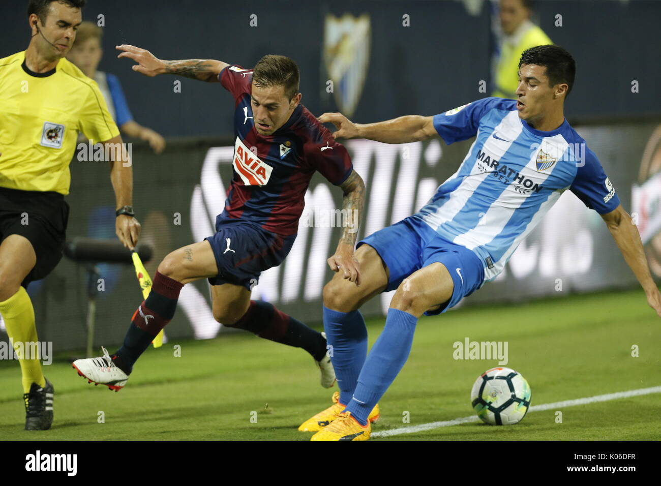 Au cours de la Liga espagnole Santander match entre Malaga et à Eibar Rosaleda Stadium le 21 août 2017. Banque D'Images