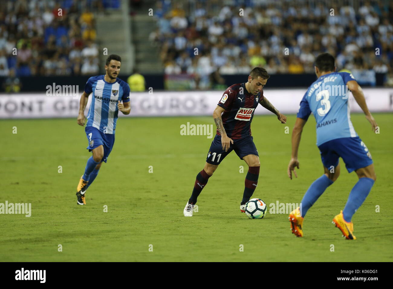 Au cours de la Liga espagnole Santander match entre Malaga et à Eibar Rosaleda Stadium le 21 août 2017. Banque D'Images