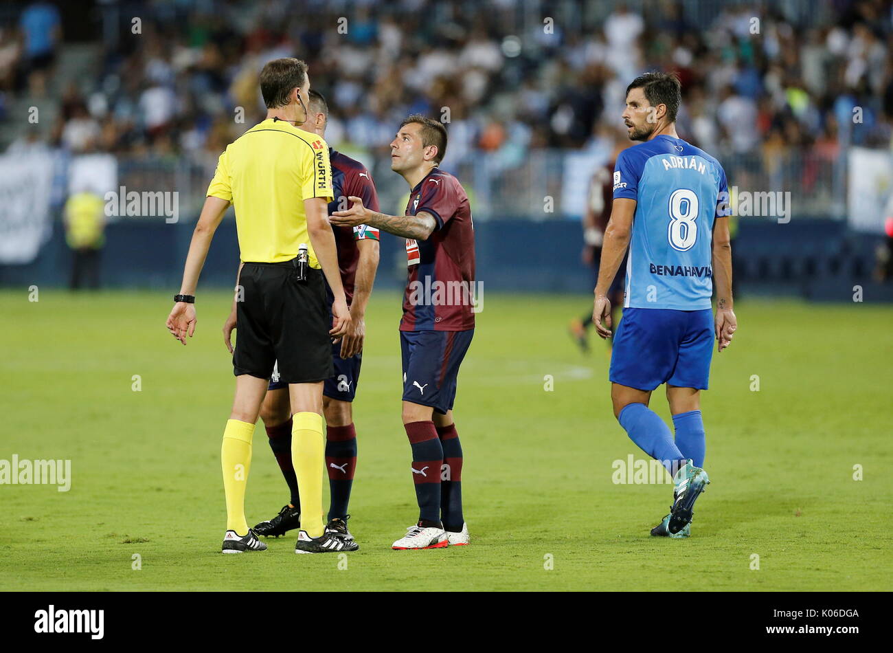 Au cours de la Liga espagnole Santander match entre Malaga et à Eibar Rosaleda Stadium le 21 août 2017. Banque D'Images
