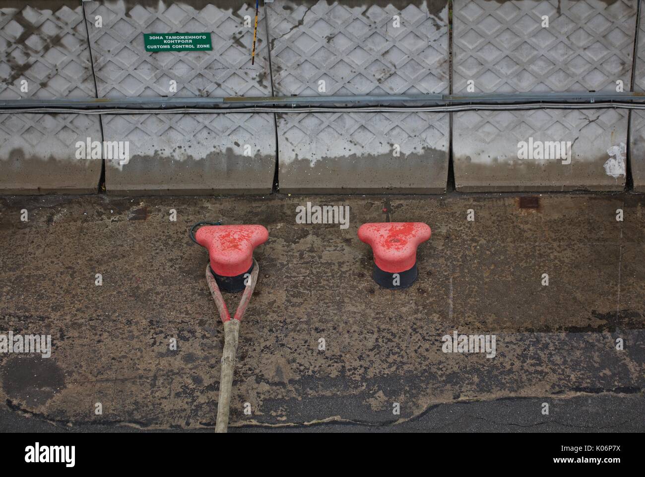 Les bollards d'amarrage Banque D'Images