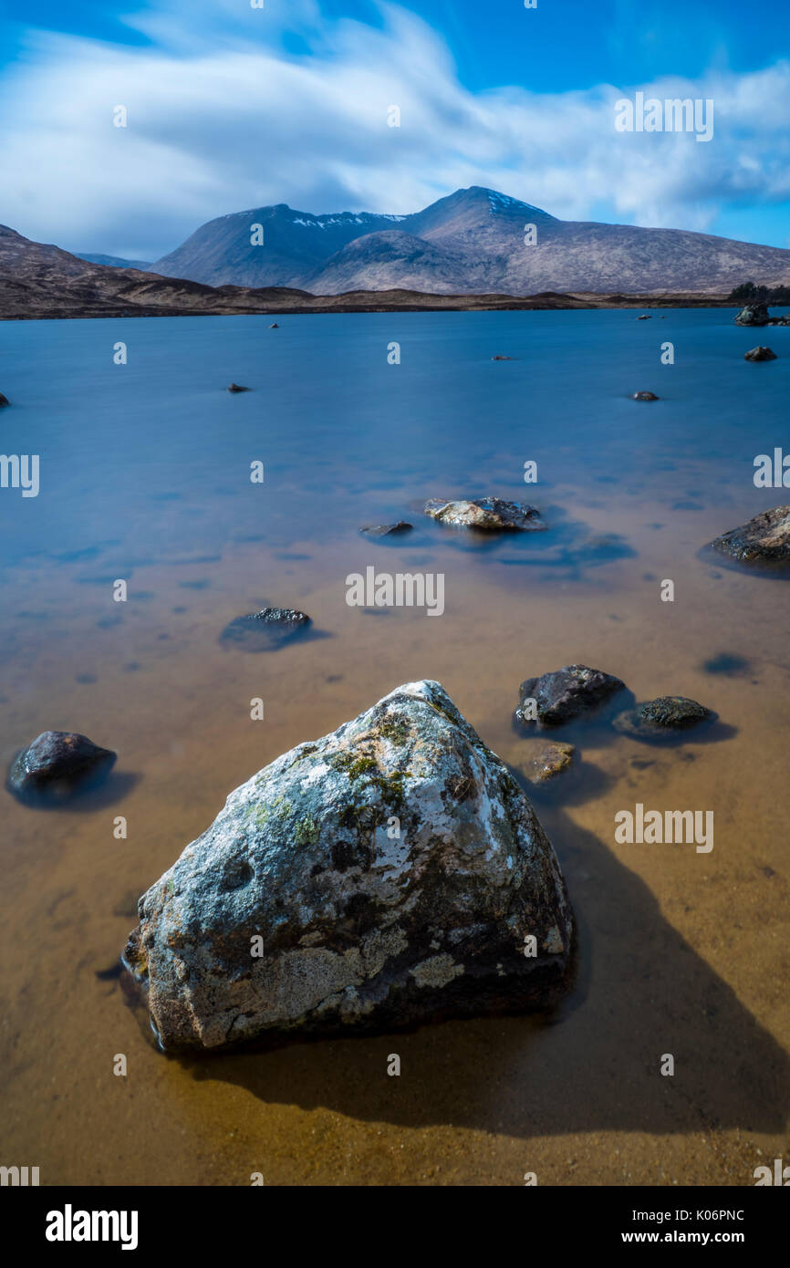 Lochan na h-Achlaise, pont de Orchy, Rannoch Moor (Mòinteach Raithneach/Raineach) est une étendue d'environ 50 milles carrés de landes tourbeuses à la Banque D'Images