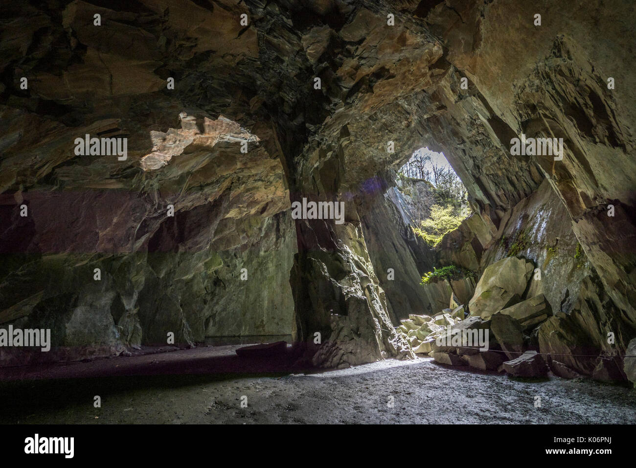La Cathédrale La cathédrale de carrière (cave), peu de Langdale:Lake District, Cumbria Banque D'Images