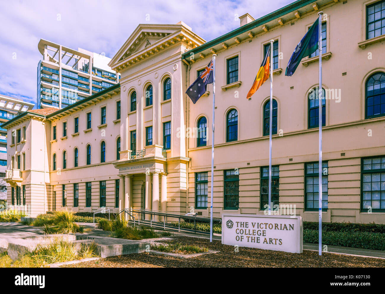 Melbourne, Australie - le 29 juillet 2017, le Victorian College of the Arts Elizabeth Murdoch la façade de l'immeuble Banque D'Images