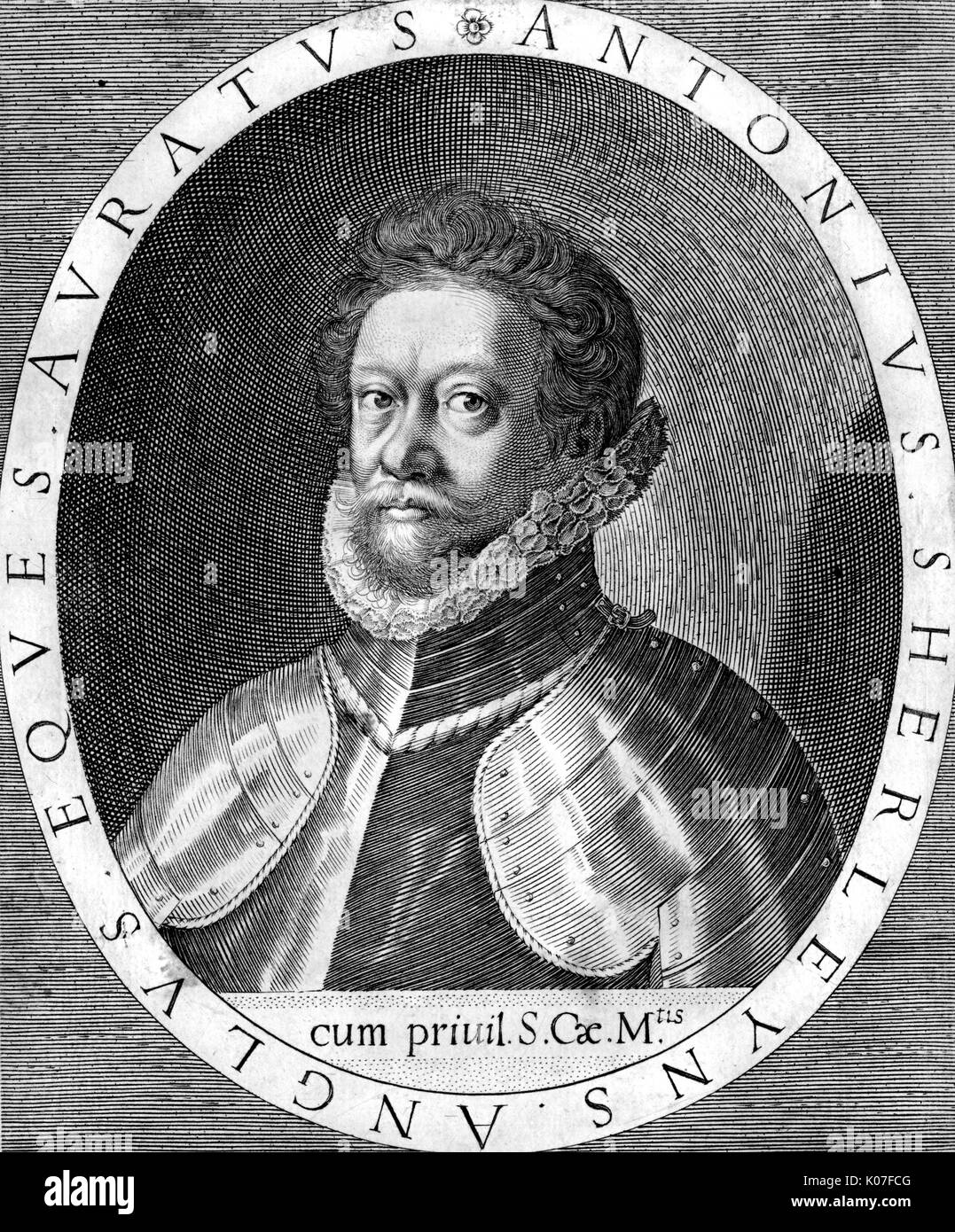 Sir Anthony Shirley (1565 - 1635) - diplomate, Voyageur, aventurier, constamment en difficulté en Perse, des Caraïbes et d'ailleurs Date : Banque D'Images