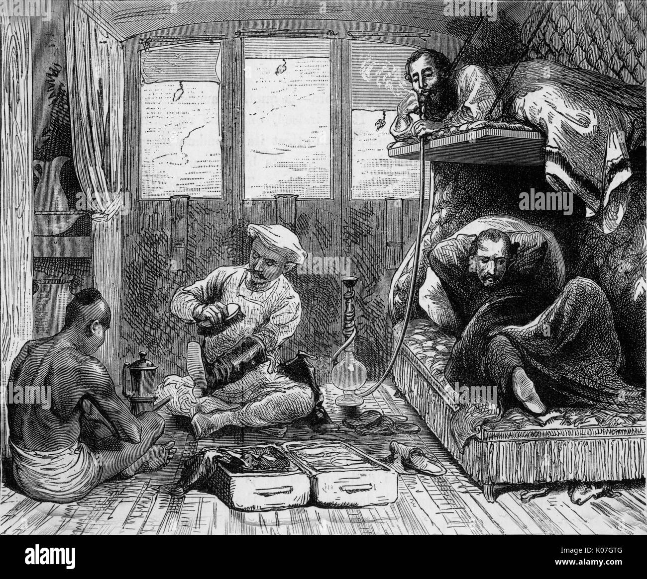 VOYAGE EN TRAIN EN INDE Banque D'Images