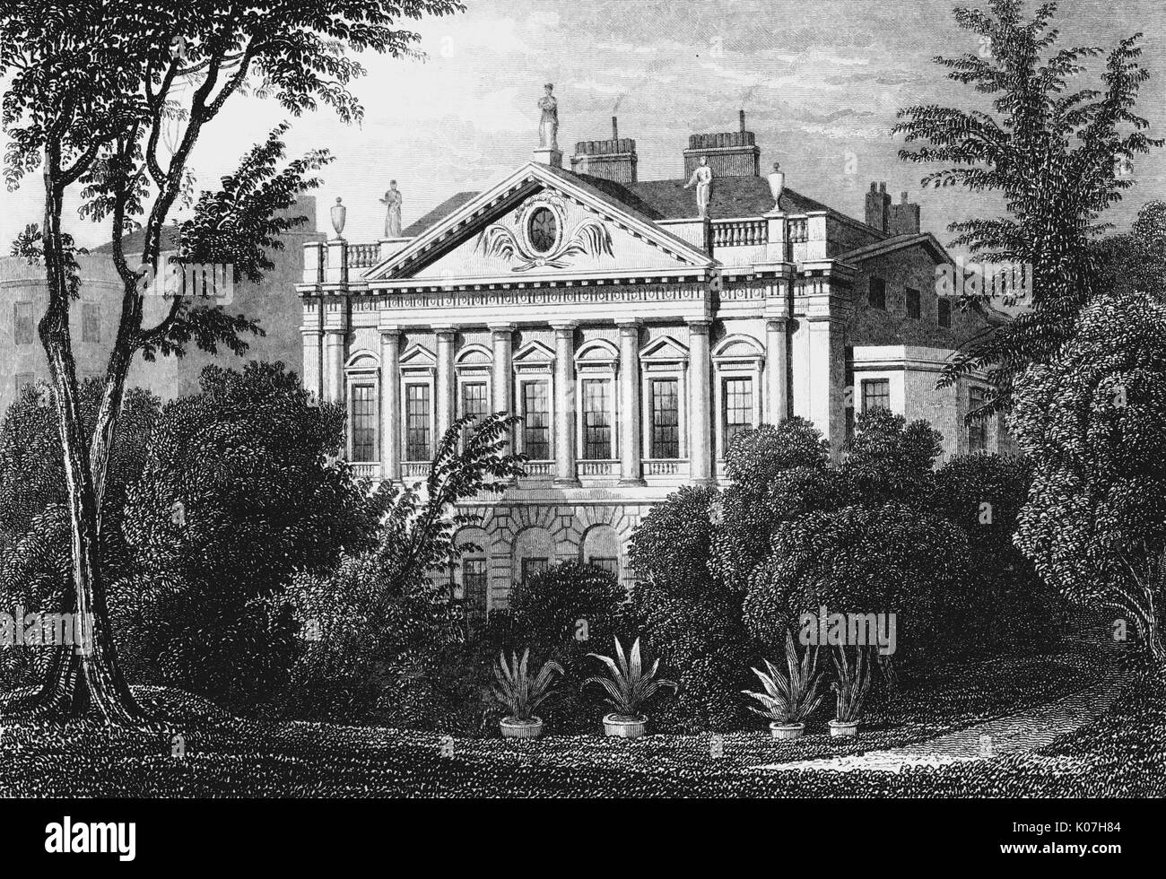 La magnifique maison de George John (1758 - 1834), 2e comte Spencer à St James, sur Green Park, Londres, 1766 terminées si modifié à diverses reprises ; il ne survit que des bureaux. Date : Banque D'Images