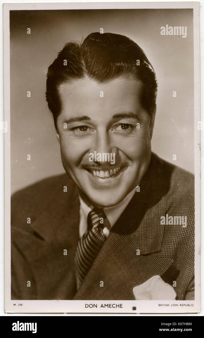 Don Ameche (1908 - 1993), acteur et artiste. Date : Banque D'Images