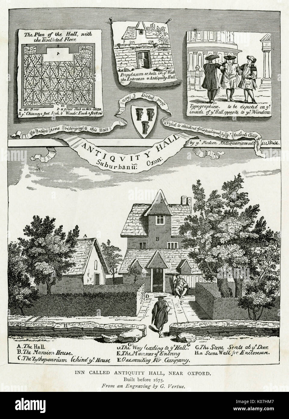 Un célèbre inn près de Oxford Date : avant 1675 Banque D'Images