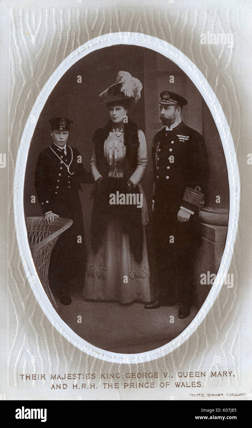 Le roi George V, la reine Mary et le prince de Galles Banque D'Images