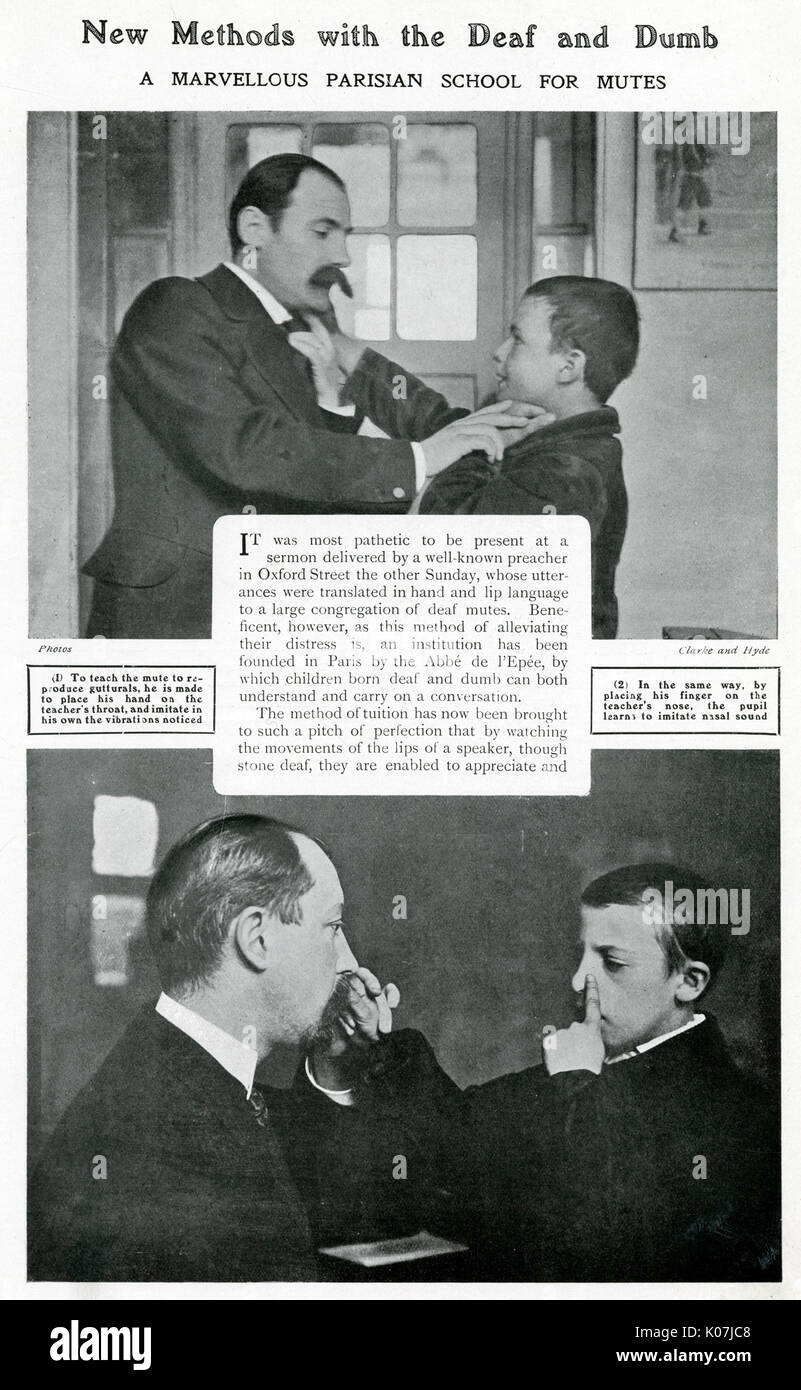 Nouvelles méthodes avec les sourds et muets 1906 Banque D'Images