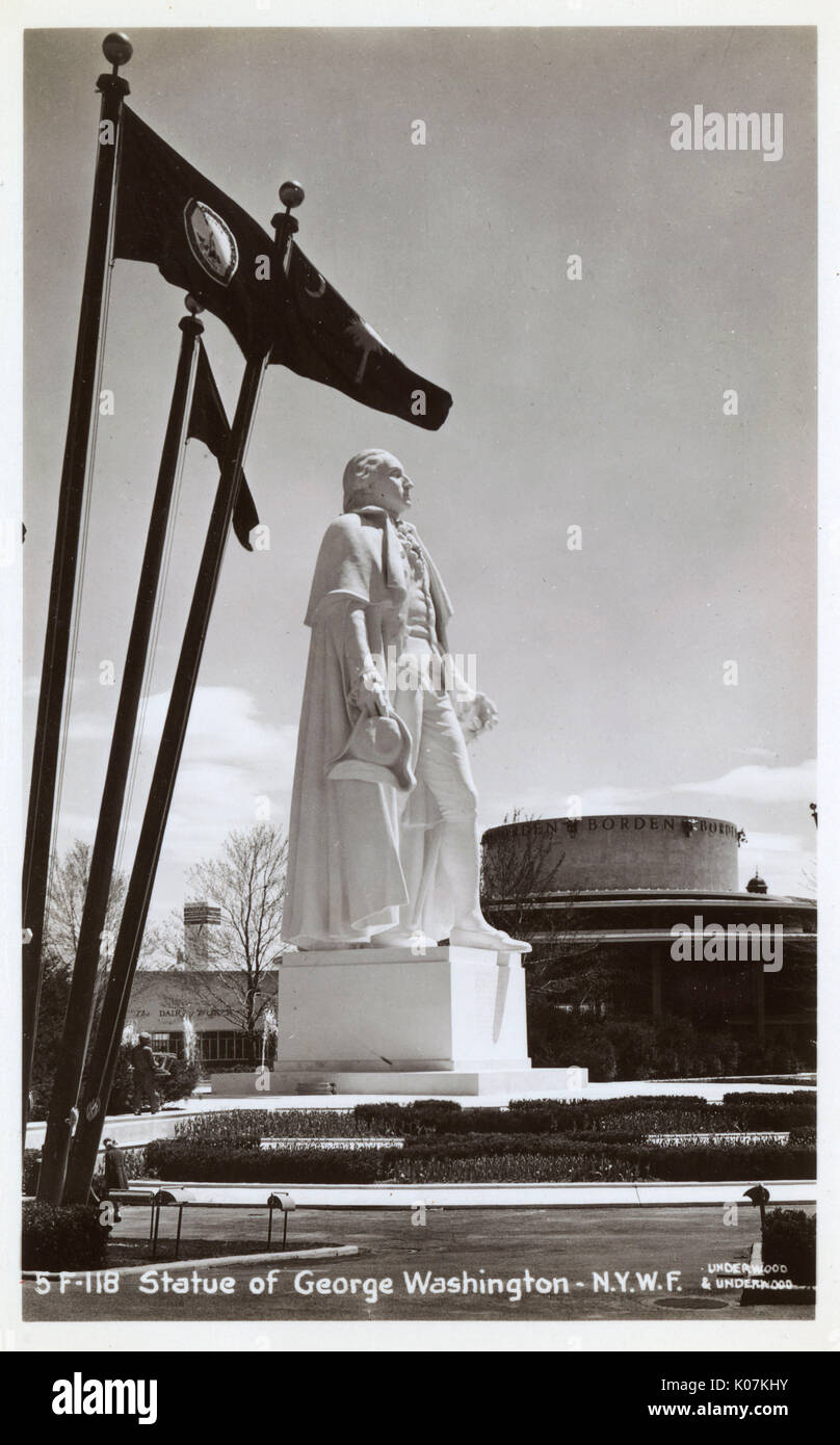 New York World's Fair - Statue de George Washington Banque D'Images