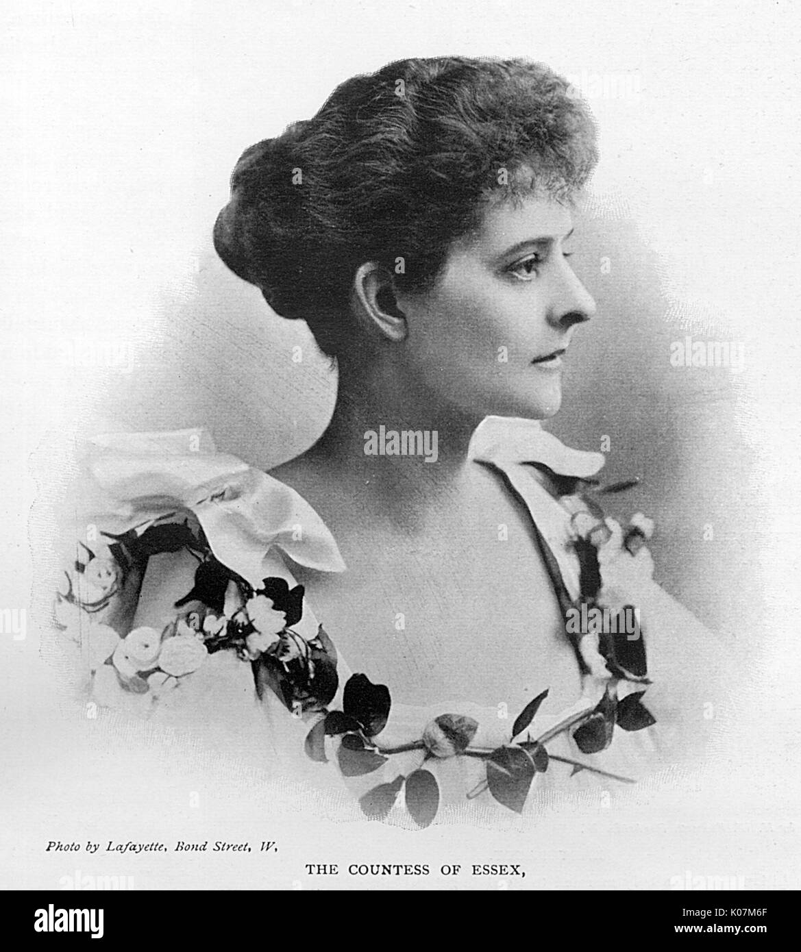 Adele Capell (1867-1922), comtesse d'Essex (n&# x9960;Adele Grant) né aux États-Unis mondain qui se marie dans une noblesse britannique comme épouse de George De Vere Capell, 7e comte d'Essex. Date : 1904 Banque D'Images