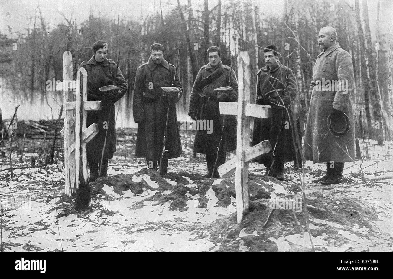 Tombes typiques des soldats russes, Russie, WW1 Banque D'Images