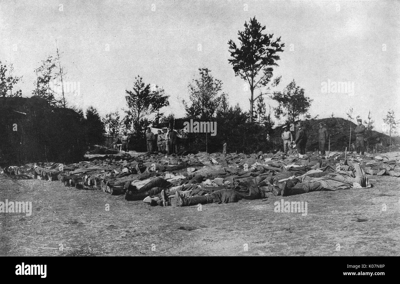 Soldats russes cosaques tombés, Russie, WW1 Banque D'Images