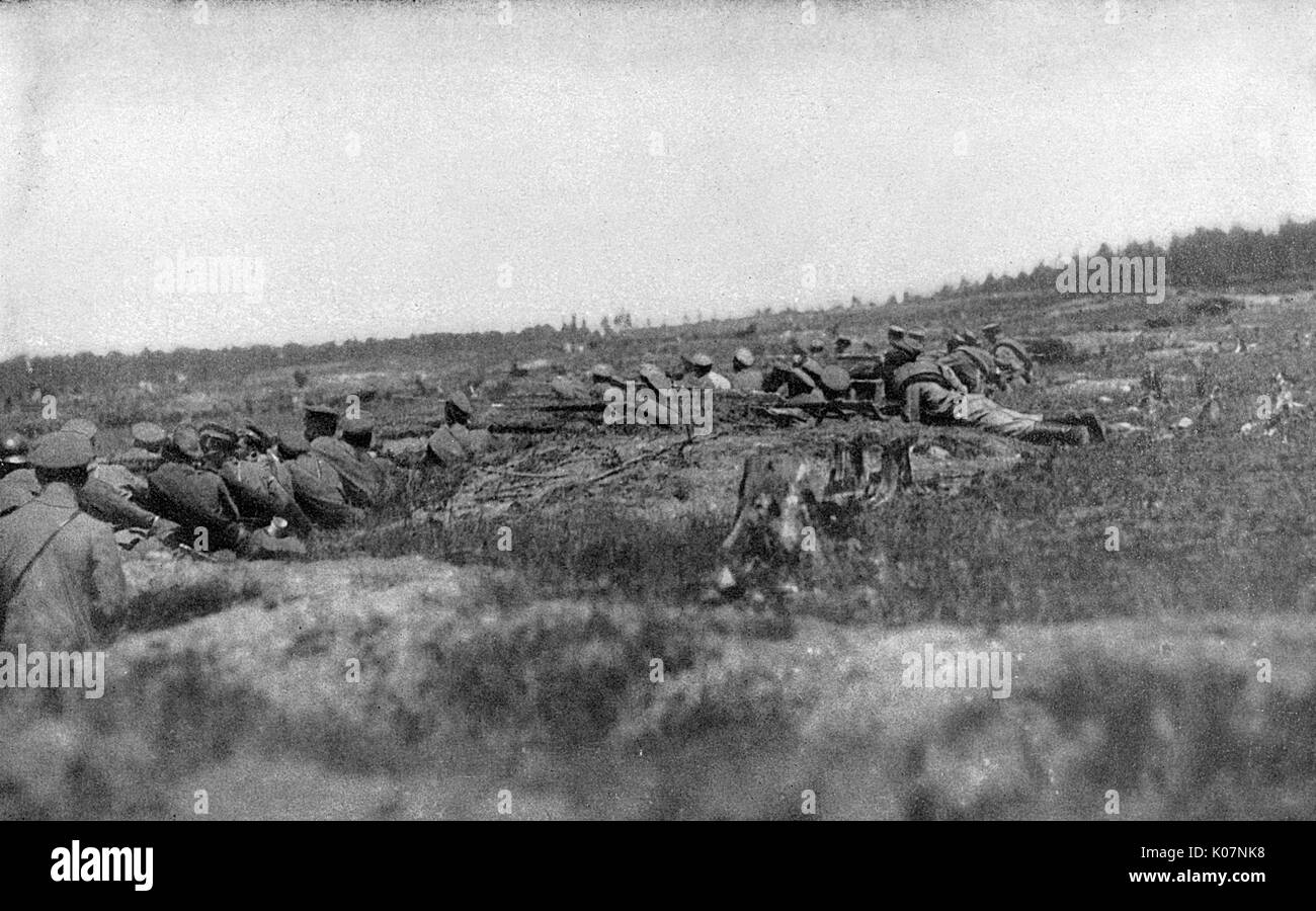 Soldats russes sur le front est, Russie, WW1 Banque D'Images