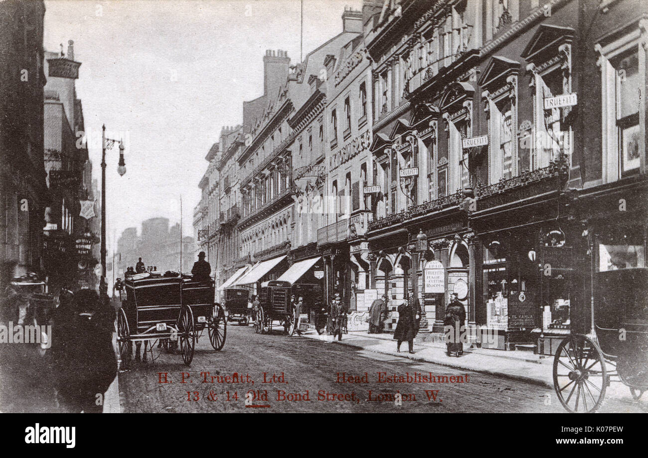 H P Truefitt Ltd, coiffeurs, 13 et 14 Old Bond Street, London W. vers 1910 Banque D'Images