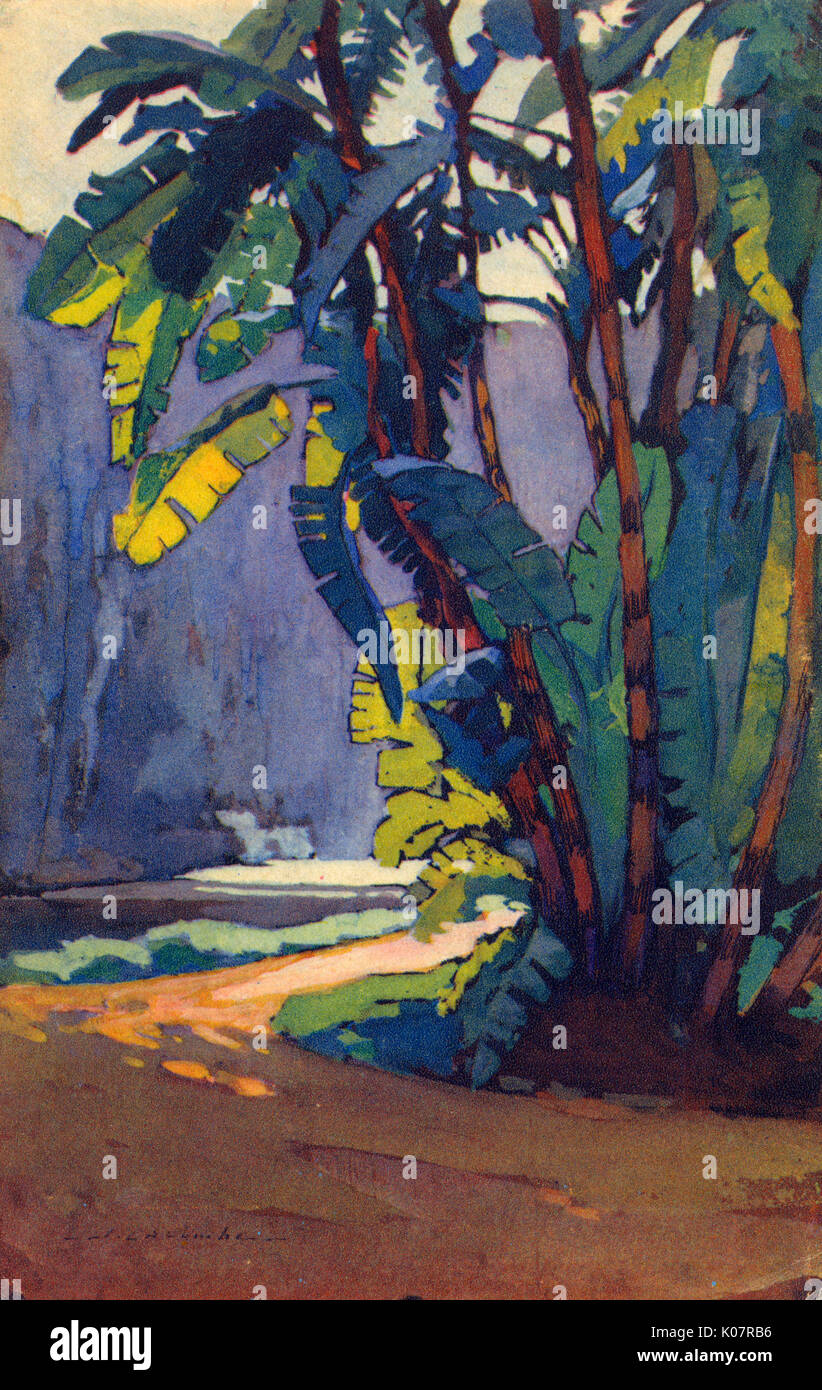 Peinture, jardin d'essai du Hamma, Alger, Algérie Banque D'Images