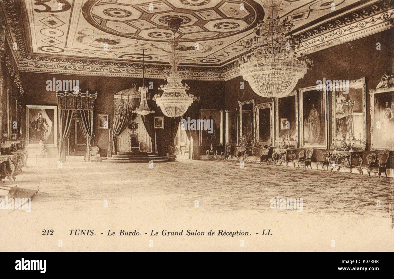 Grand salon, Palais Bardo, Tunis, Tunisie, Afrique du Nord Banque D'Images