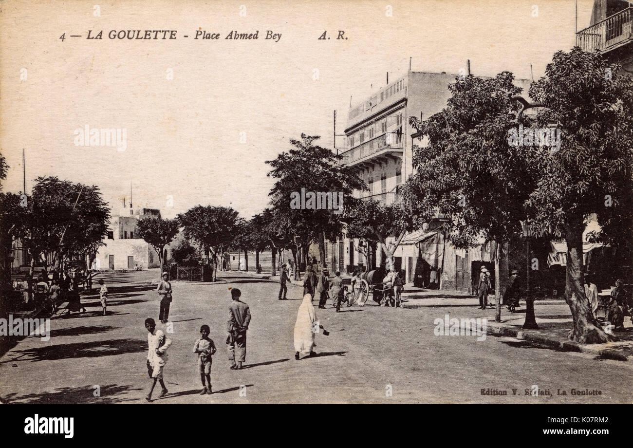 Place Ahmed Bey, la Goulette, Tunisie, Afrique du Nord Banque D'Images