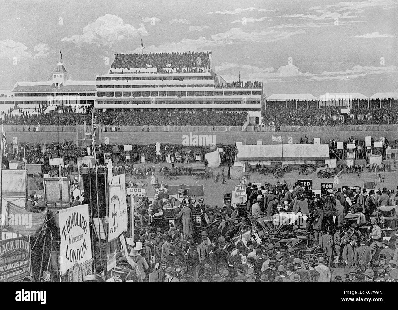 Derby Day à Epsom avec tribune, 1895 Banque D'Images