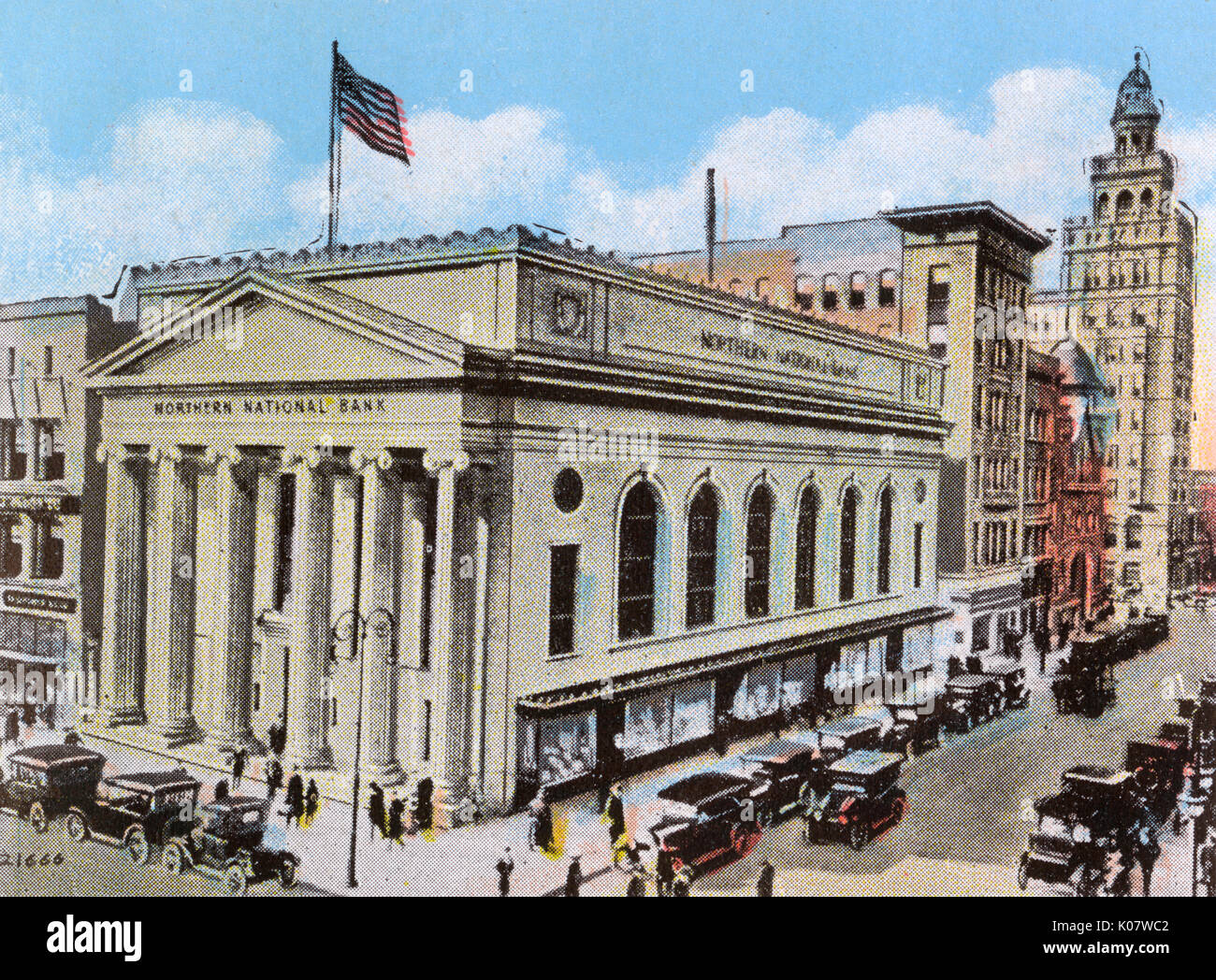 Toledo, Ohio, États-Unis - Banque nationale du Nord, rue supérieure Banque D'Images