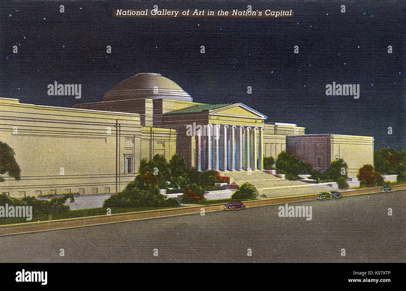 Washington DC, Etats-Unis - National Gallery of Art de nuit Banque D'Images