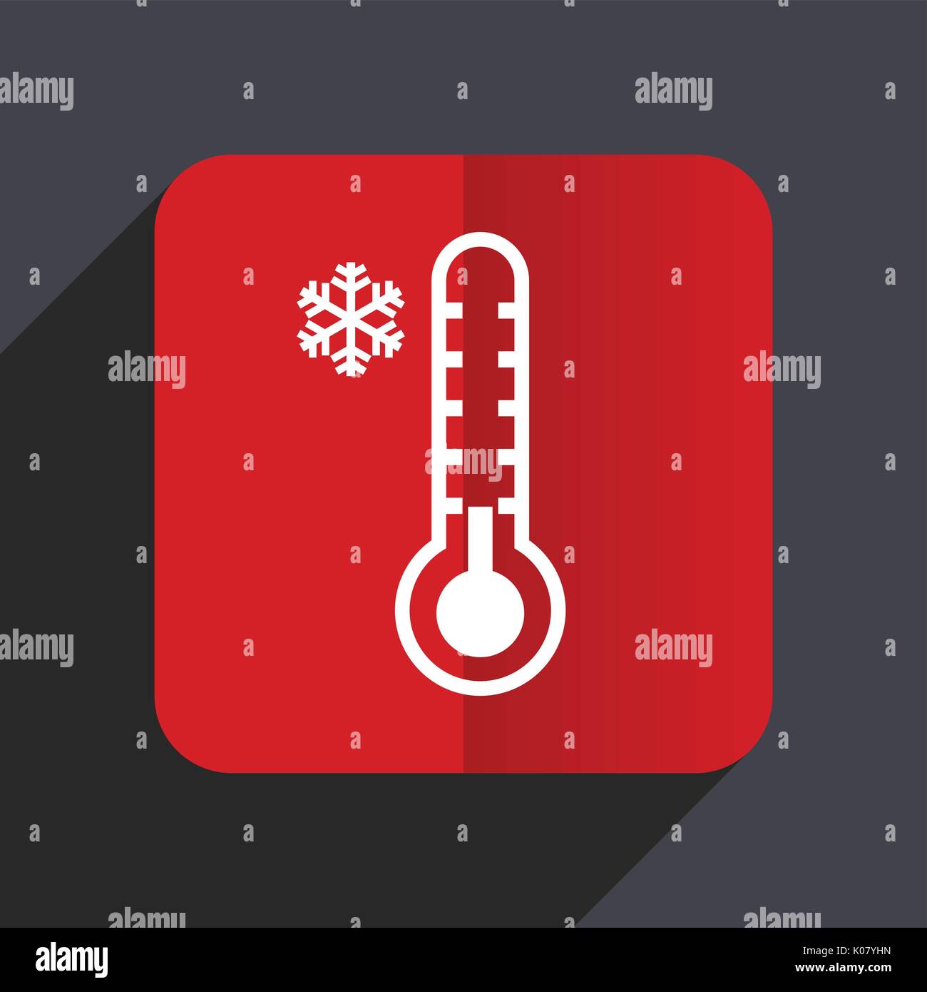 Thermomètre froid télévision web design vector icône. La place Rouge signe sur fond gris en eps 10. Illustration de Vecteur