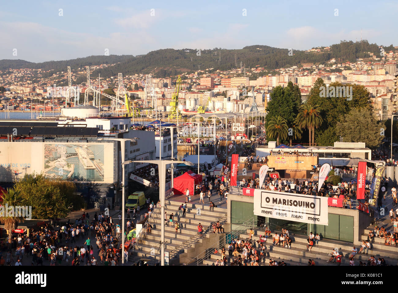 Vigo, Espagne- le 11 août 2017 O Marisquiño world cup skateboarding Banque D'Images