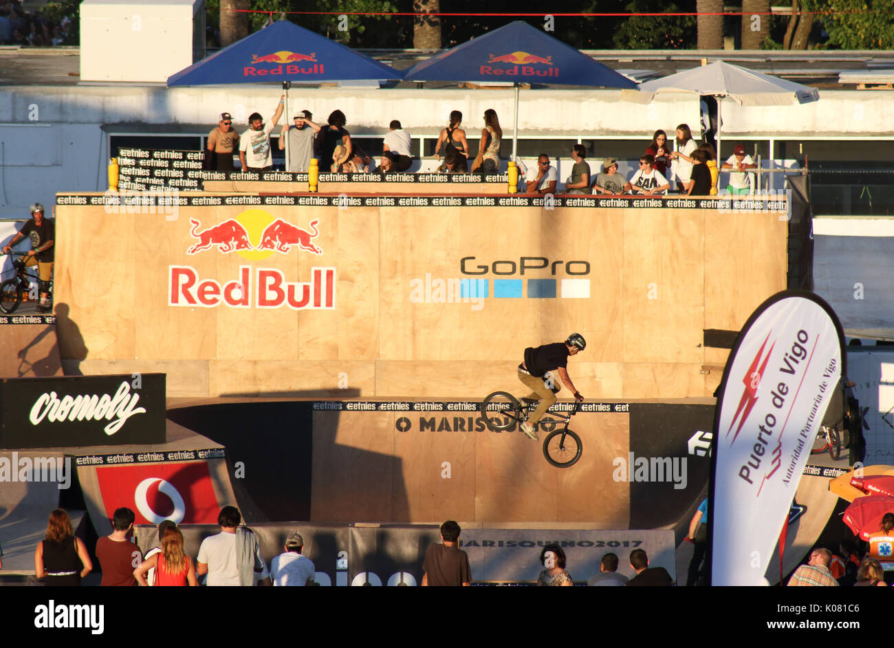 Vigo, Espagne- le 11 août 2017 O Marisquiño world cup skateboarding Banque D'Images