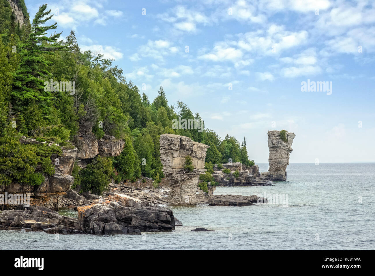 L'île Flowerpot, péninsule Bruce, Tobermory, Ontario, Canada Banque D'Images