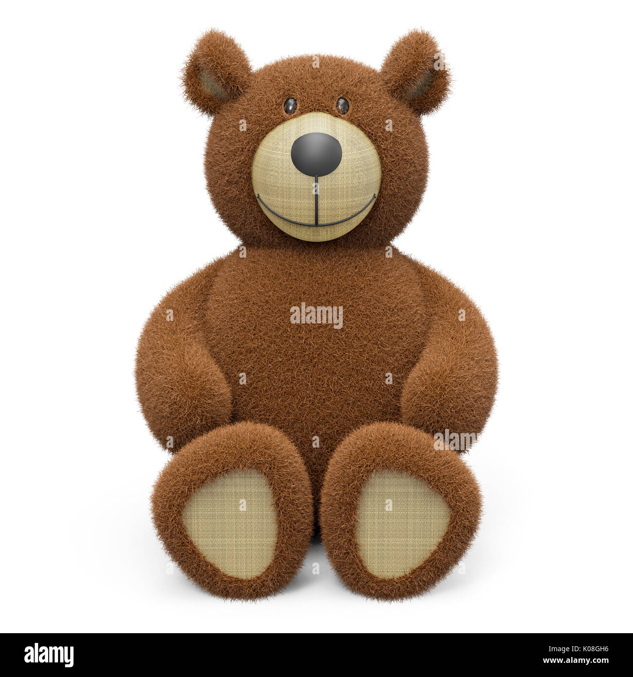 Ours isolé sur fond blanc le rendu 3D Banque D'Images