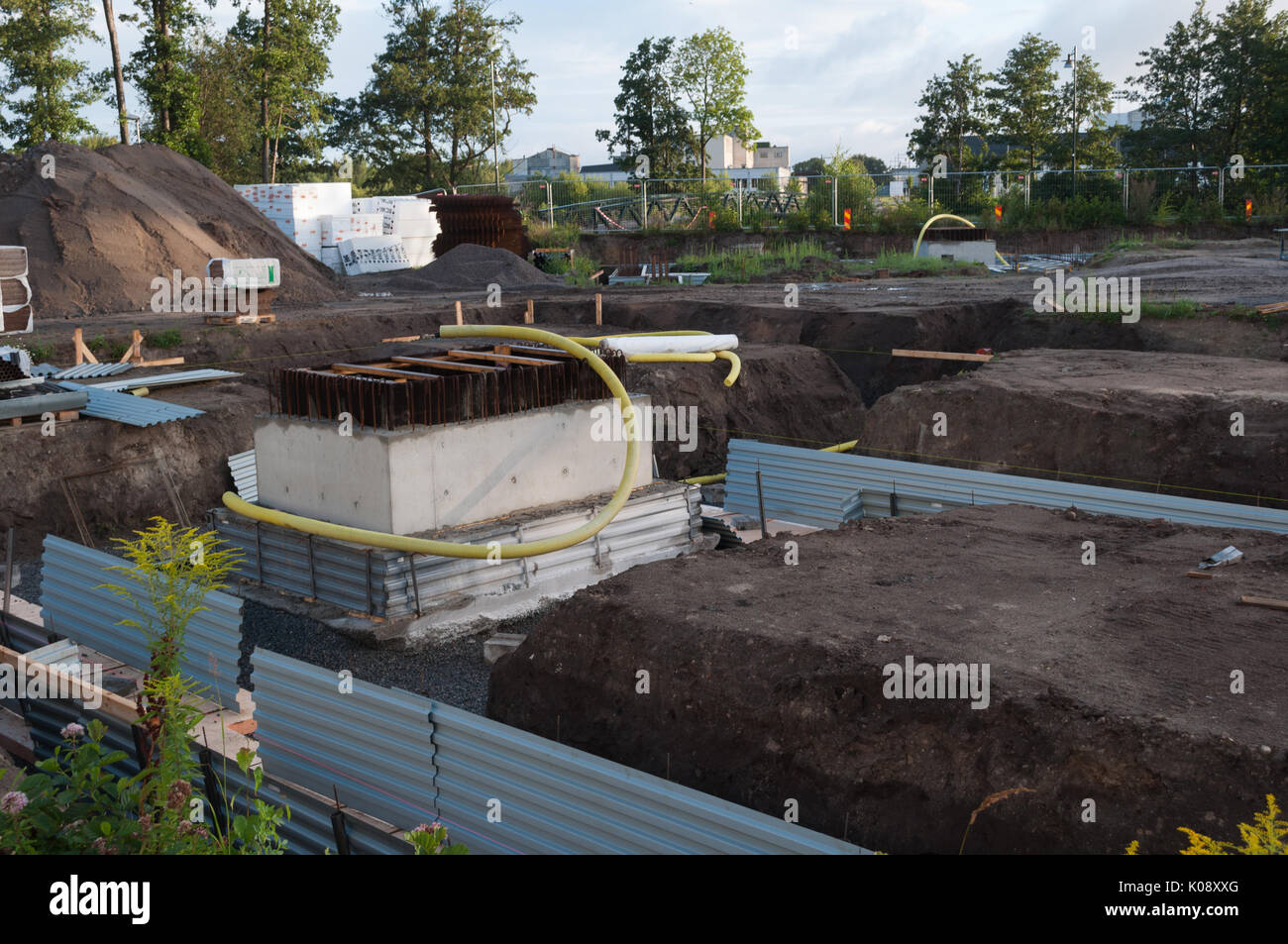 Lieu de construction en Suède, la construction d'appartements. Banque D'Images