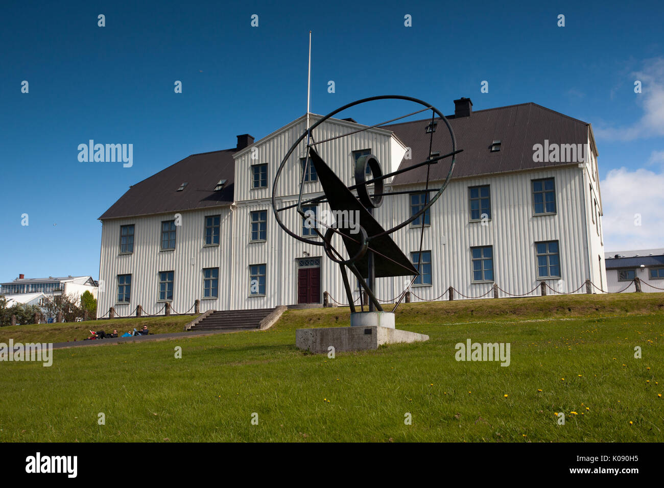 L'école la plus ancienne Menntaskólinn à Reykjavik Banque D'Images