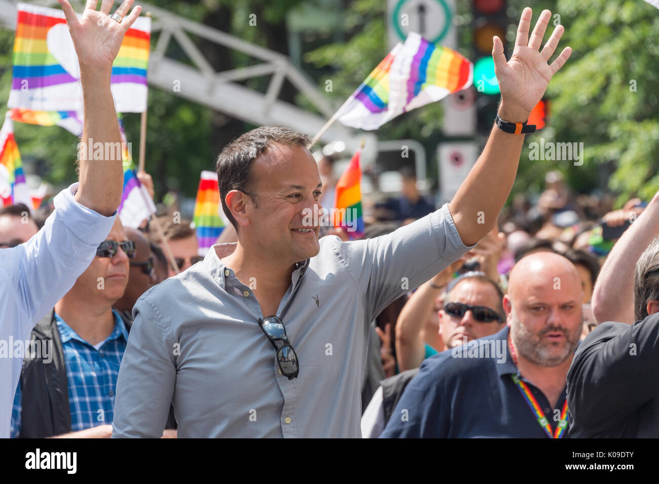 Montréal, Canada. 20 août, 2017. Irlande Premier ministre Leo Varadkar prend part au défilé de la fierté Montréal. Banque D'Images