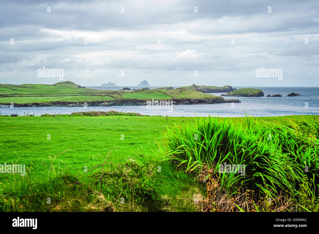 Une vue de l'île de Valentia Skellig Islands Banque D'Images