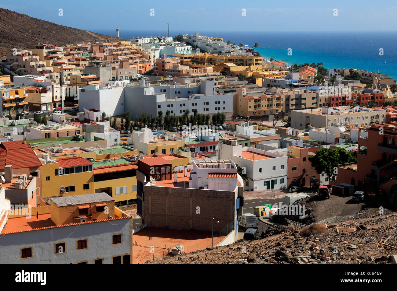 Morro Jable ville, Jandia peninsula, Fuerteventura, Îles Canaries, Espagne Banque D'Images