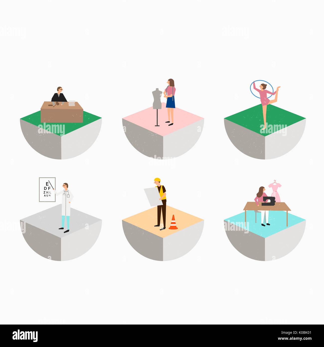 Icônes de diverses personnes de carrière Banque D'Images