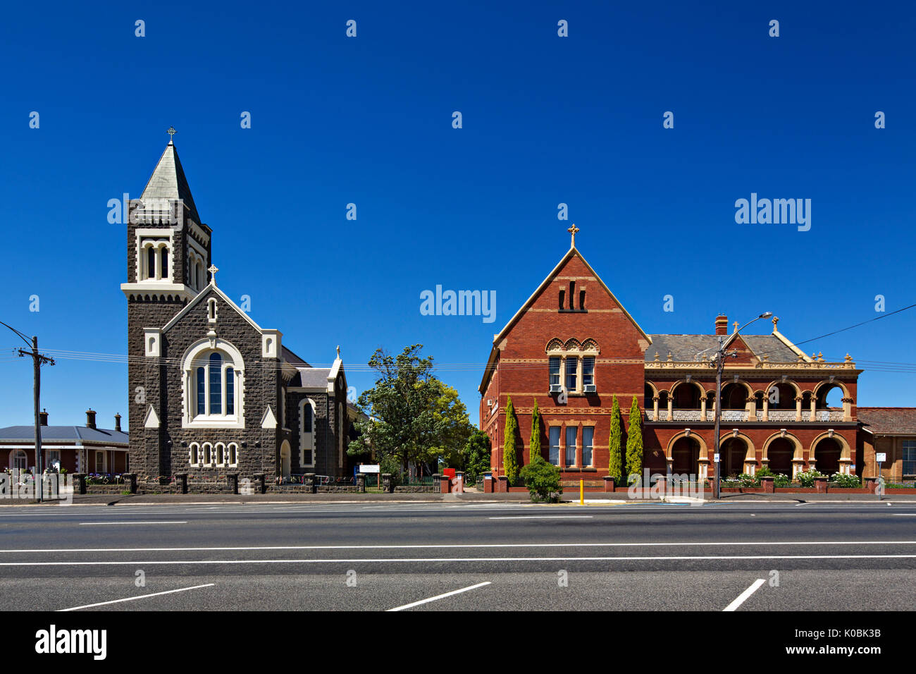 L'Immaculée Conception Église catholique en Australie Victoria Ararat.Marian Catholic College.Ararat est une ancienne ville minière de l'or des années 1850. Banque D'Images