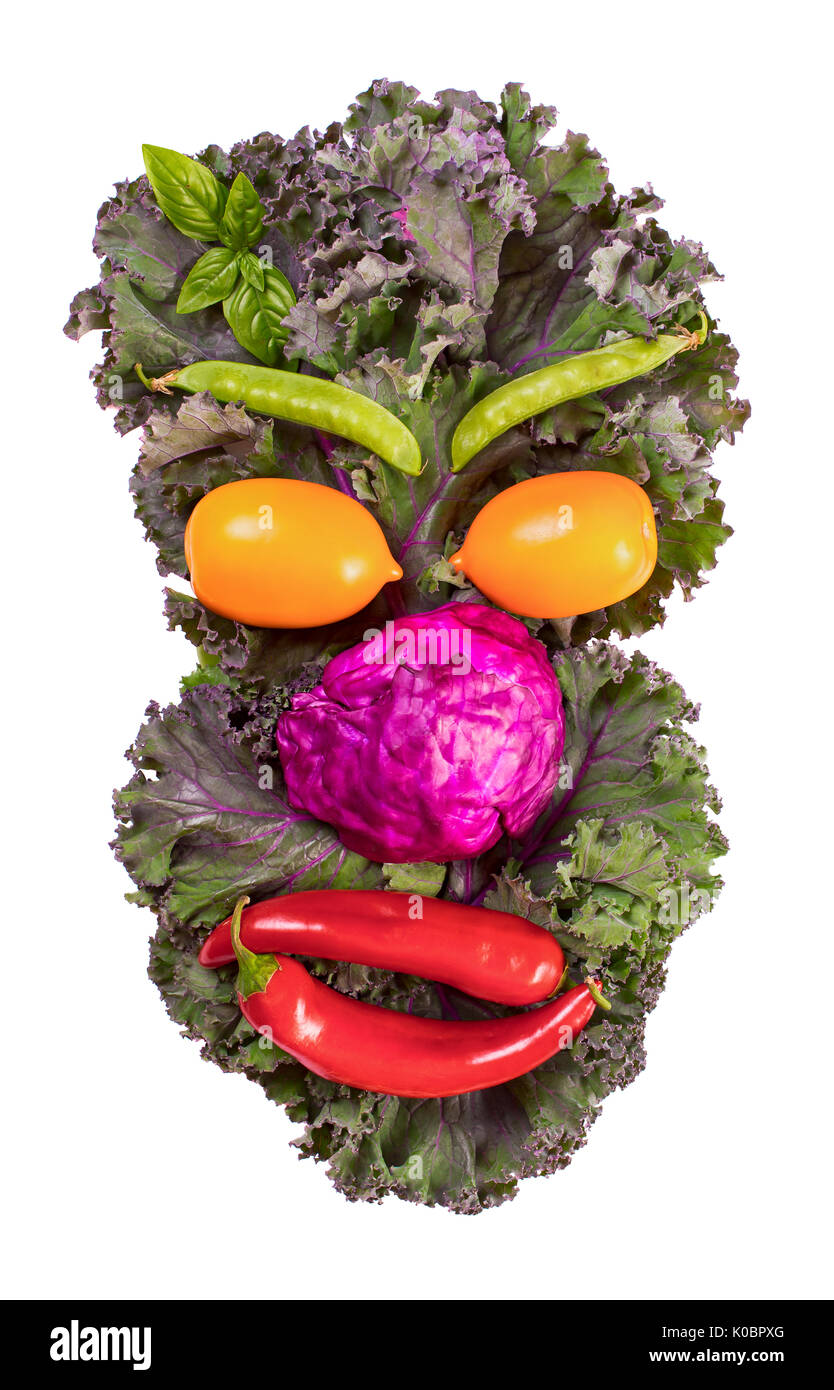 Face en isolé légumes Banque D'Images