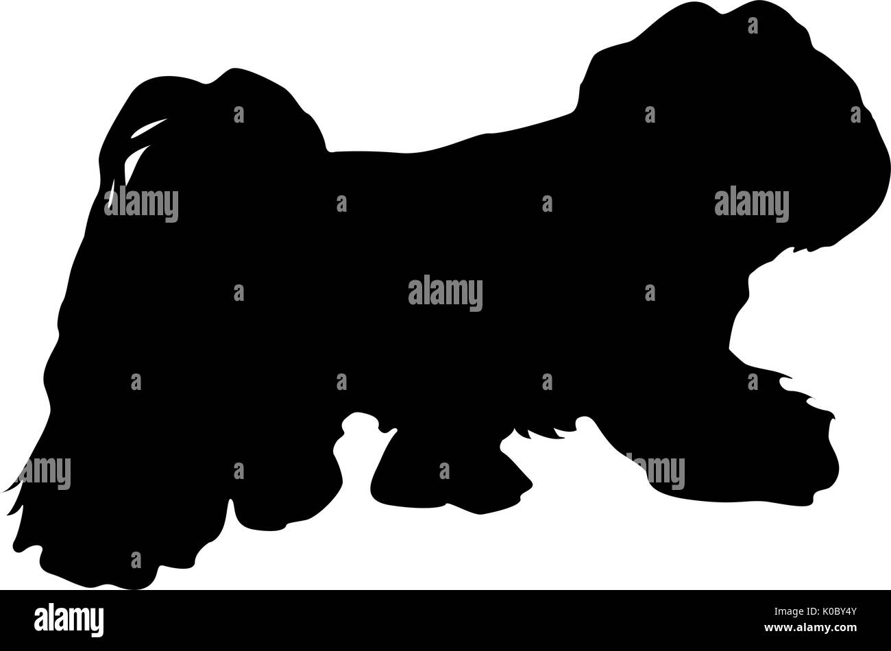 Chien de silhouette sur un fond blanc Illustration de Vecteur