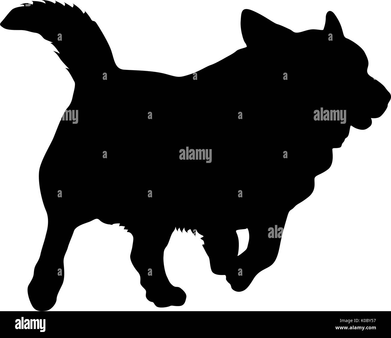 Welsh Corgi chien silhouette sur un fond blanc Illustration de Vecteur
