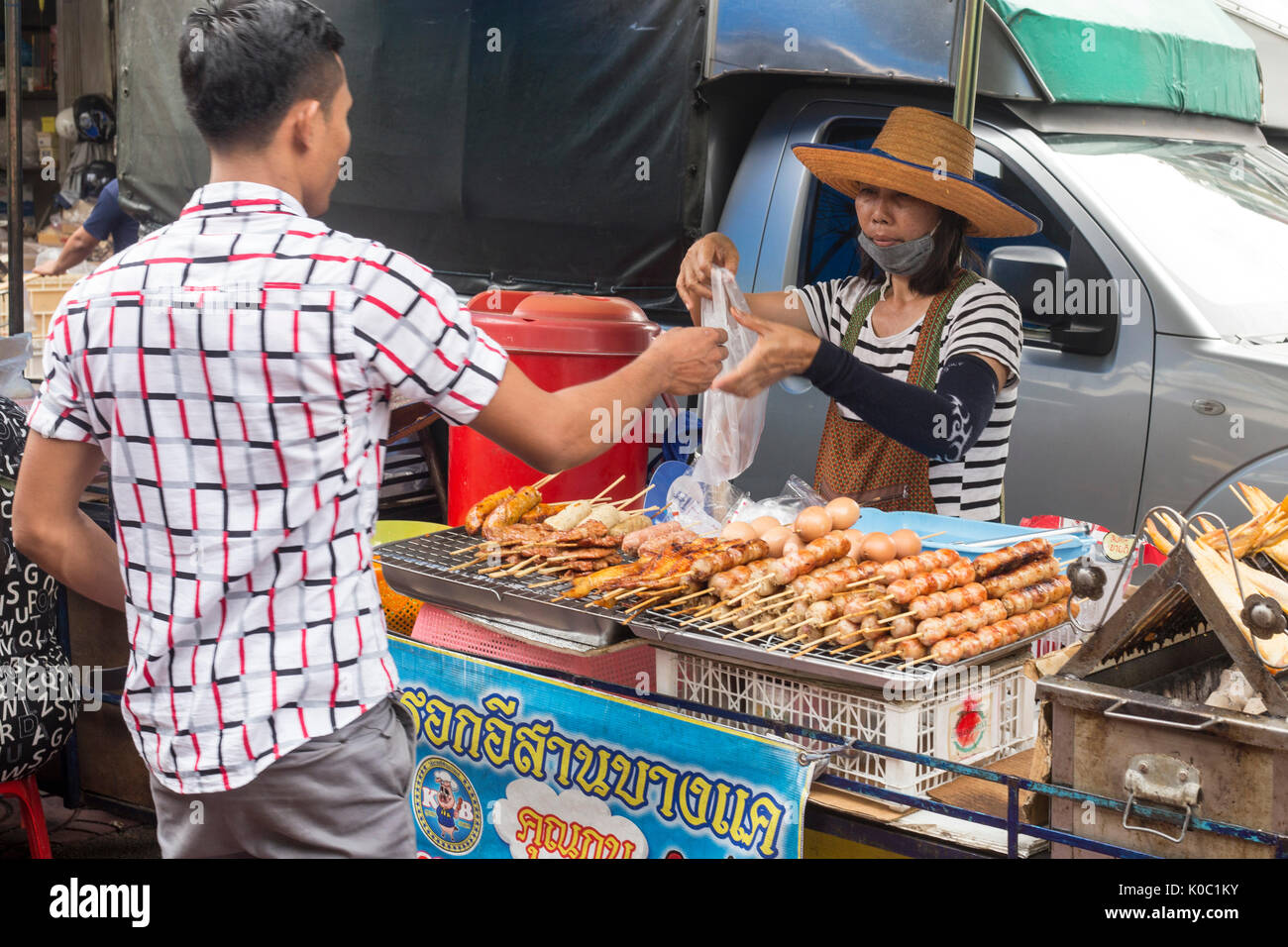 Street Food Vendor, Bangkok, Thaïlande Banque D'Images